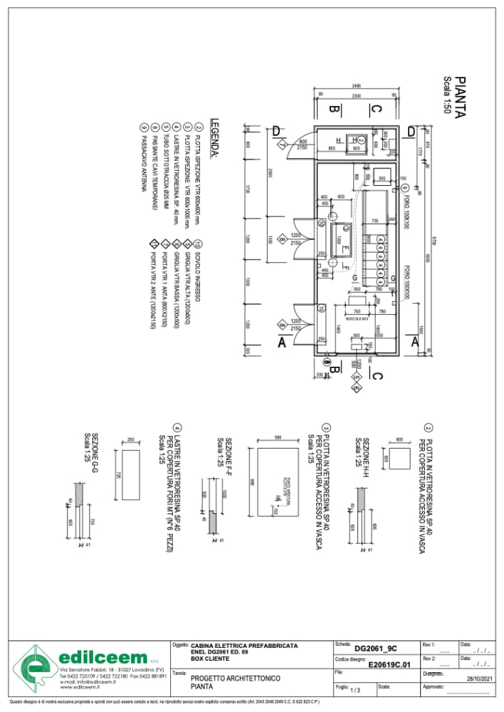 Cabine elettriche Enel Dg 2061 Ed. 9C - Scheda Grafica