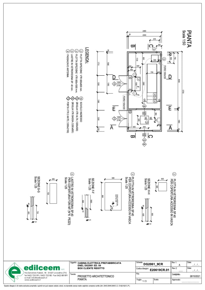 Cabine elettriche Enel Dg 2061 Ed. 9CR - Scheda Grafica
