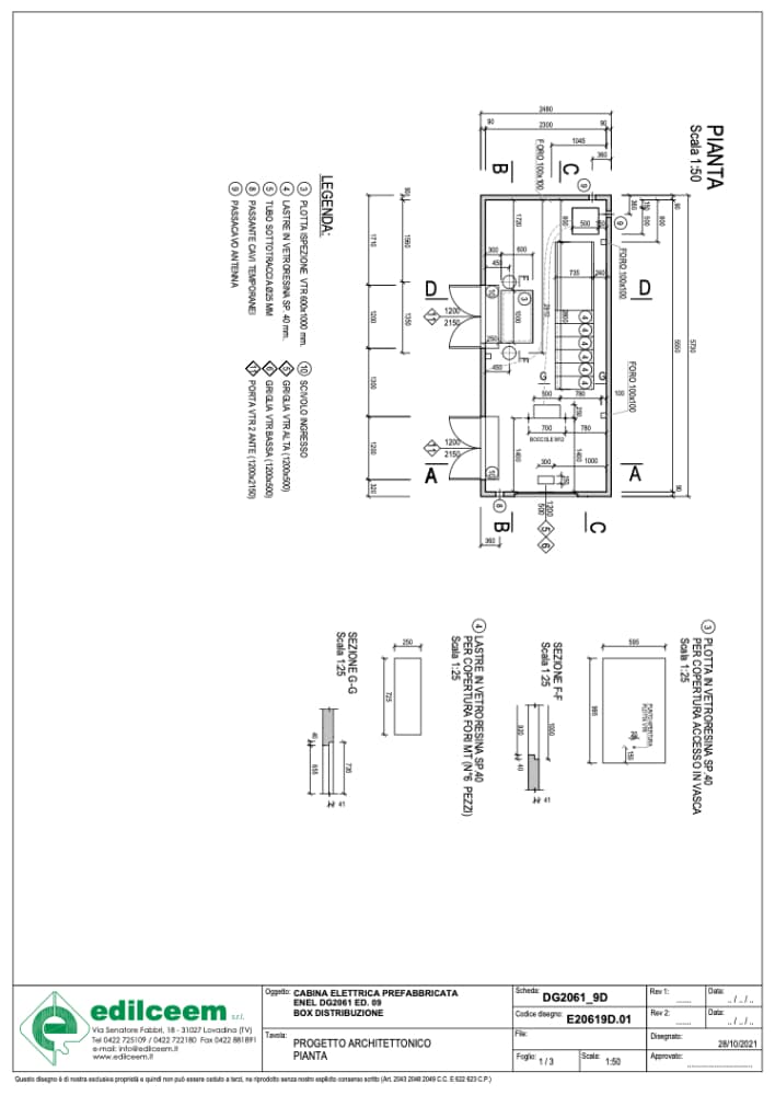Cabine elettriche Enel Dg 2061 Ed. 9D - Scheda Grafica